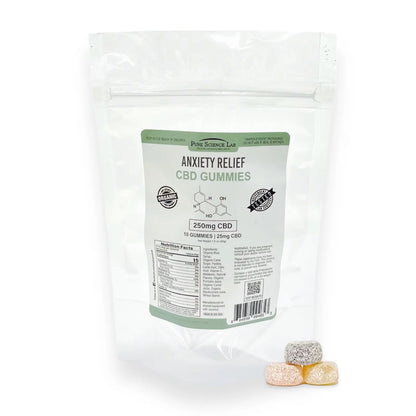 CBD Anxiety Relief Gummies Hemp Extract 750mg Nutrition Ingredients Bag