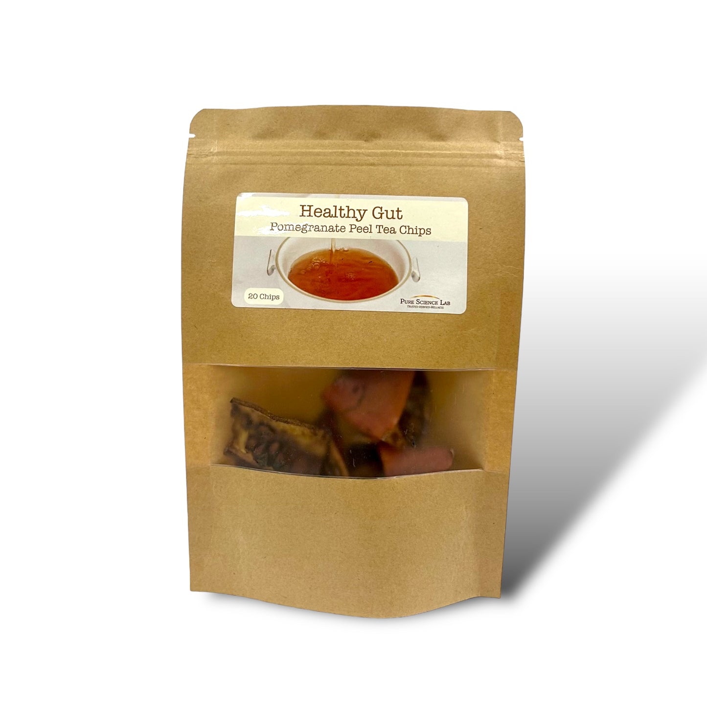 pomegranate peel tea chips bag