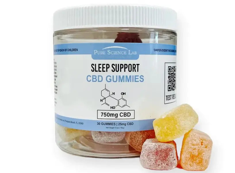 CBD sleep support gummy jar sleepless nights relief