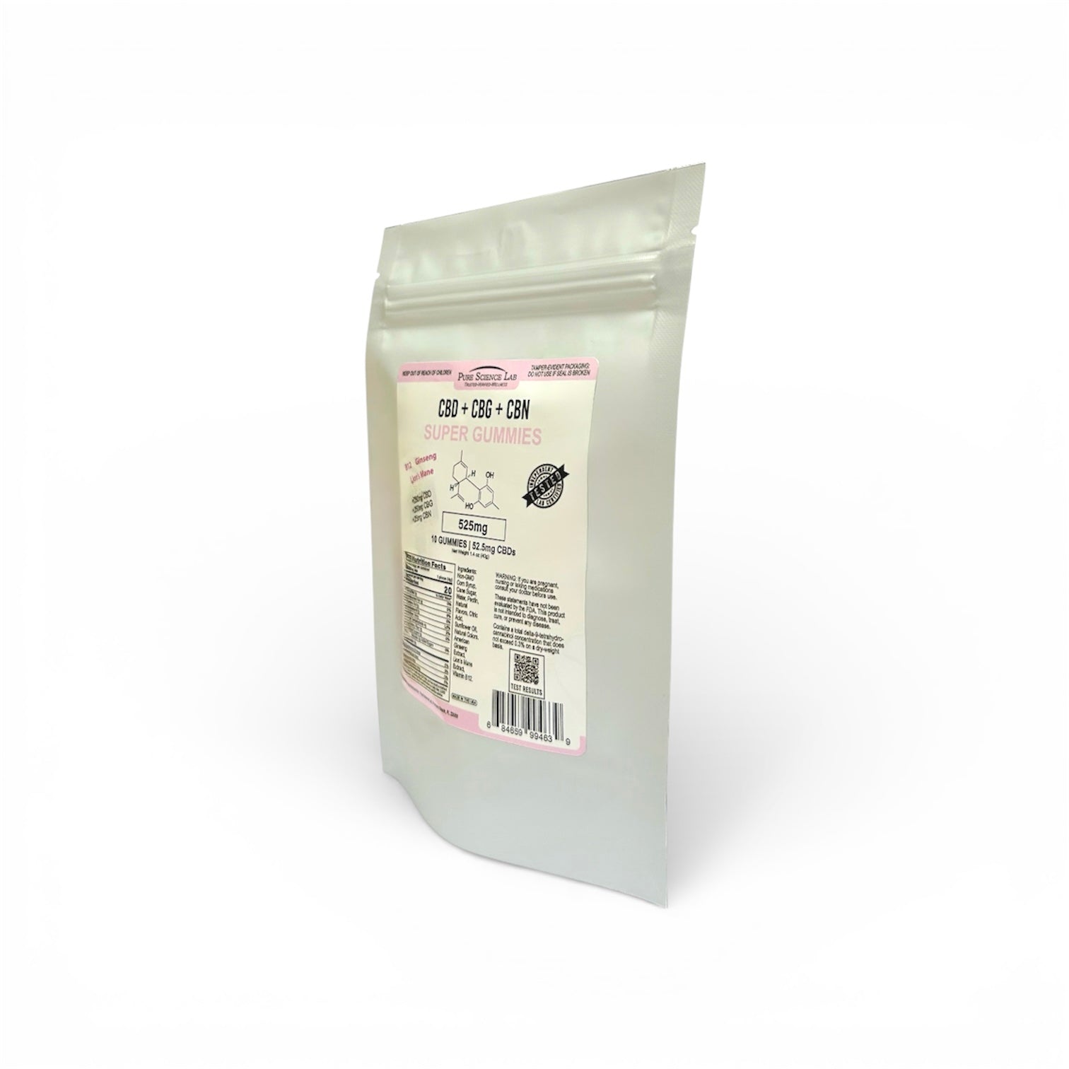 CBD, CBG, and CBN Super Gummies with Lion's Mane and Ginseng