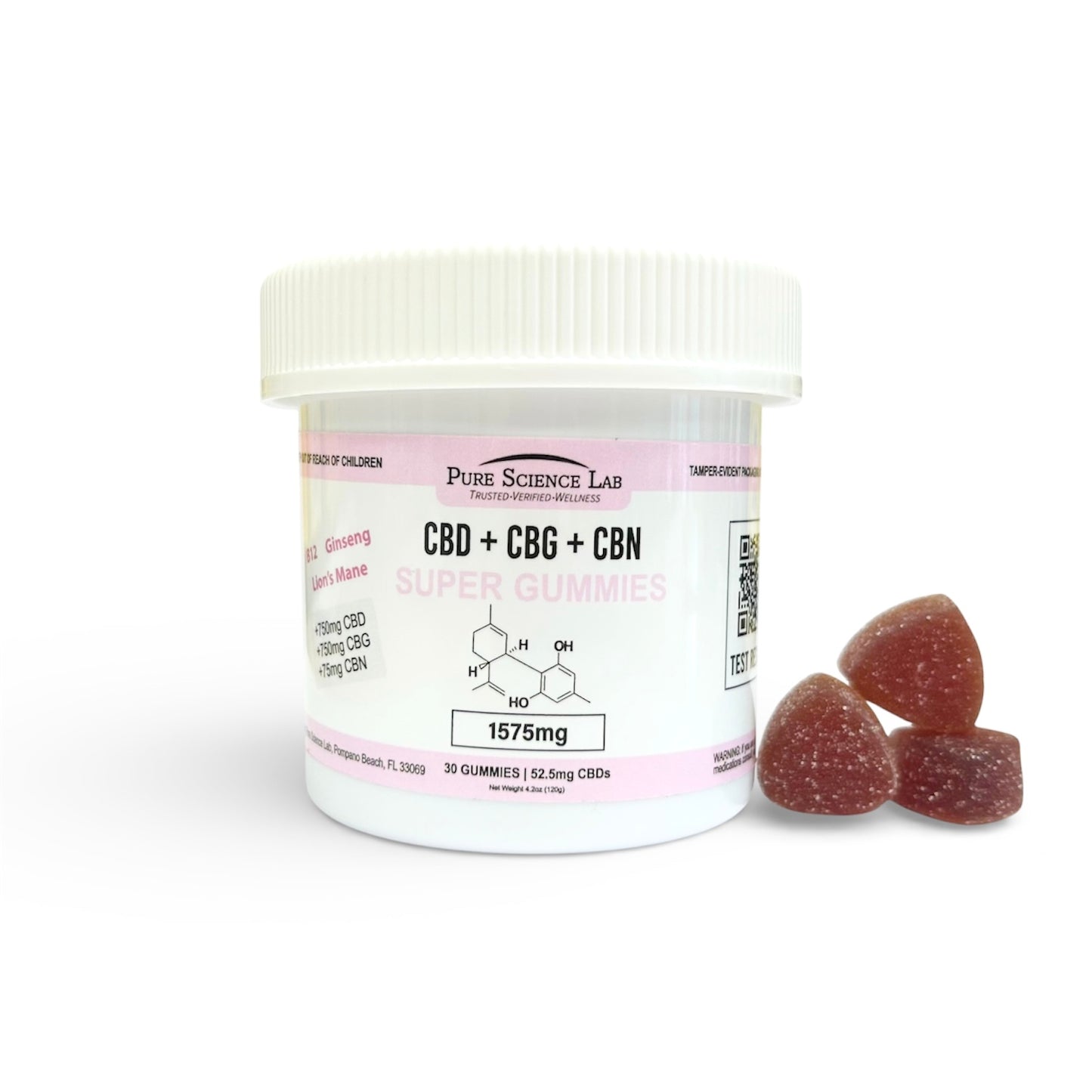 Super Gummies | CBD, CBG, and CBN with Lion's Mane and Ginseng