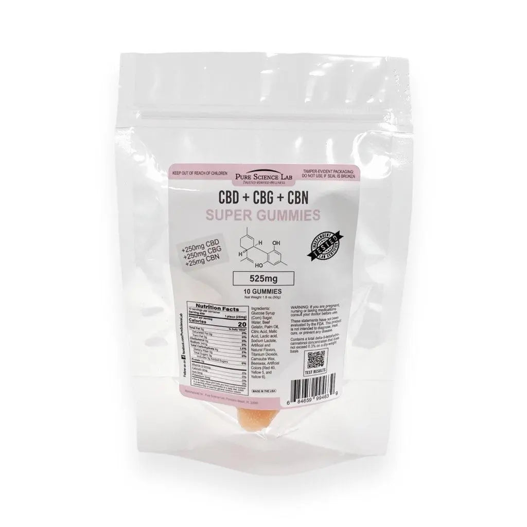 CBD, CBG, and CBN Gummies | Super Strength with Lion's Mane and Ginsen –  Pure Science Lab CBD