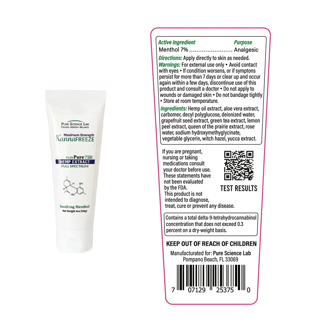 KannaFreeze CBD Topical Muscle and Joint Cream – Pure Science